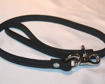 Leather Leash 1/2 inch wide, 24,30 and 36 inches long, Bondage (engraved edges)