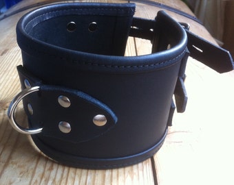 3 1/2" Leather Posture Collar Straight Edge