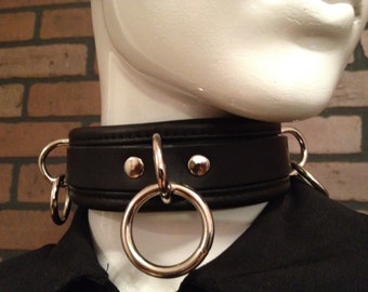 Bondage Collar 3 D rings and 3 O rings