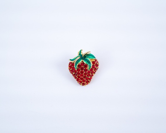 Strawberry lapel pin, strawberry brooch, strawberr