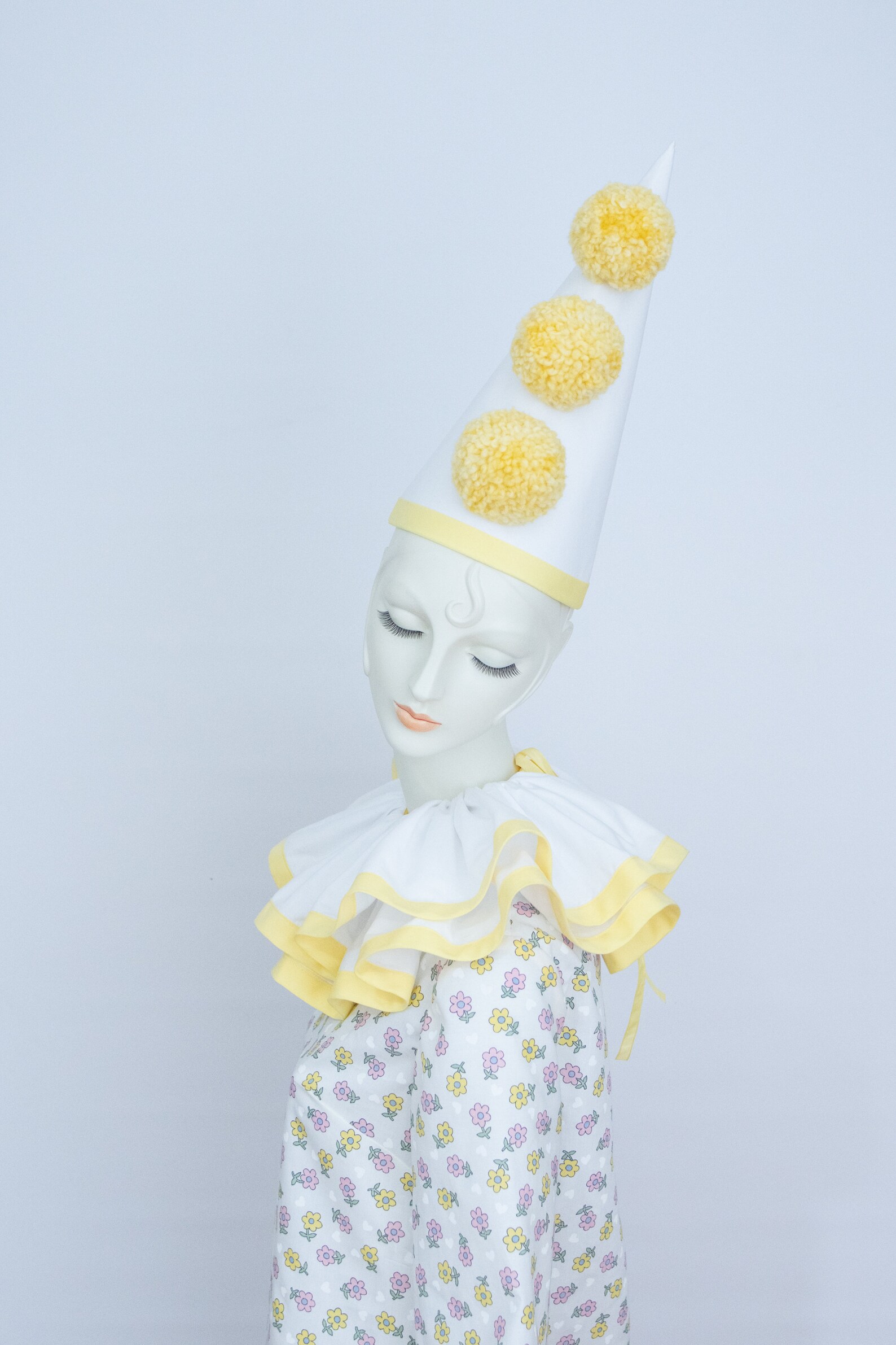 Clown costume pastels 80's vintage fabric hat neck ruffle | Etsy