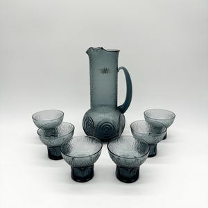 Seltenes und begehrenswertes Morgantown Glass Schichtsystem # 2008 Martini Set mit 6 Gläsern! Hergestellt 1969-1971.