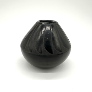 Christina Naranjo early Black on Black Pottery, Santa Clara Pueblo, C. 1930s-1950s.