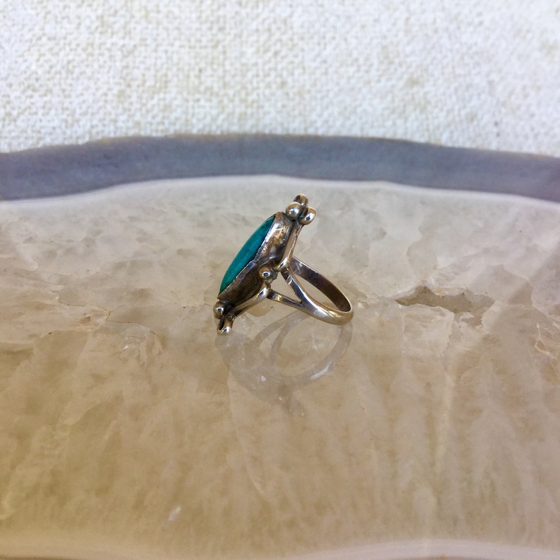 turquoise and Sterling Silver Native American ring Turquoise southwest ring