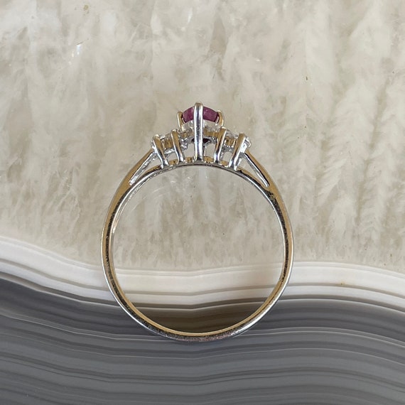 Natural Ruby ring in Sterling silver, side CZs, s… - image 5