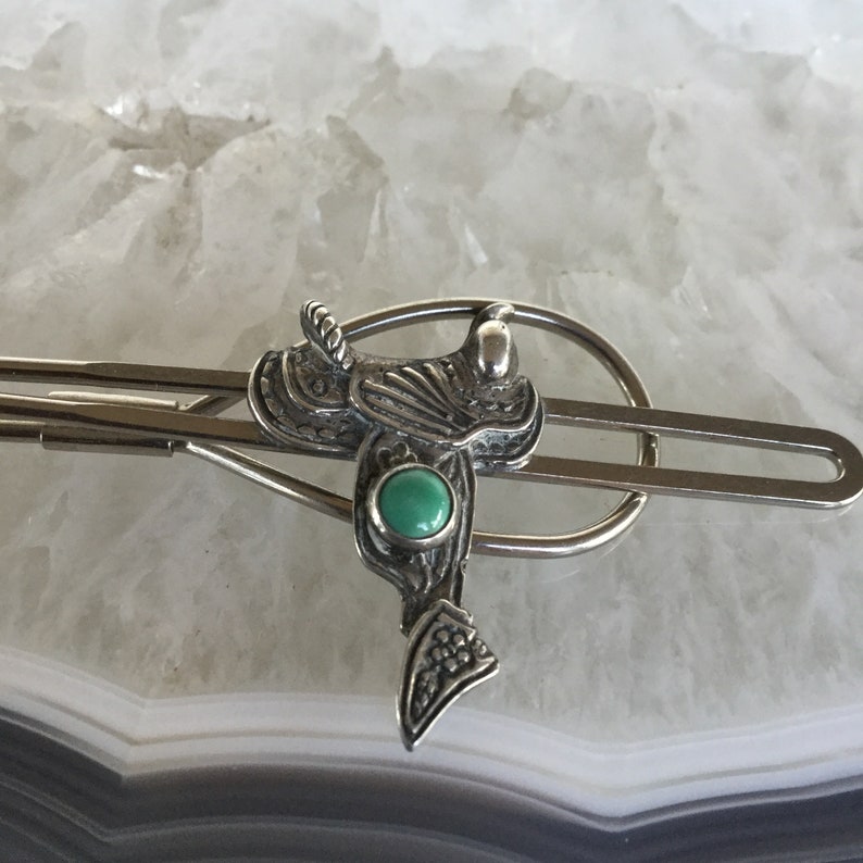 Saddle money clip men\u2019s jewelry sterling silver with turquoise western wear