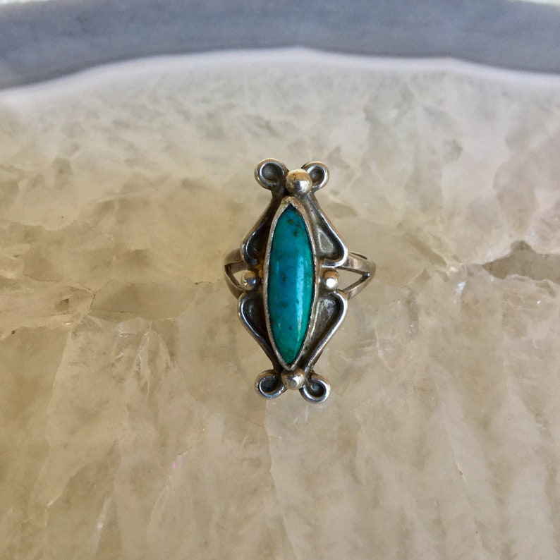 turquoise and Sterling Silver Native American ring Turquoise southwest ring