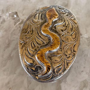 Snake pin, gold on Sterling silver