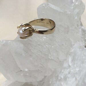 Pearl ring, 14k yellow gold, size 5 3/4