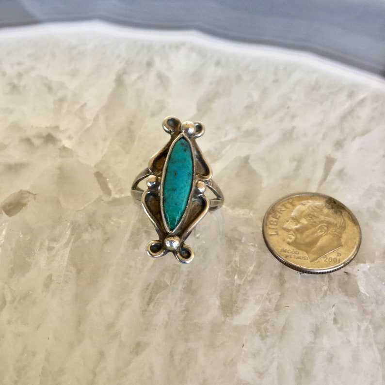 turquoise and Sterling Silver Native American ring Turquoise southwest ring