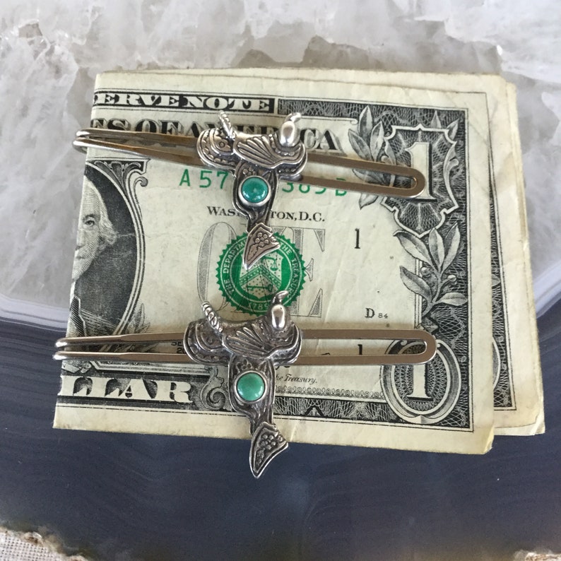 Saddle money clip men\u2019s jewelry sterling silver with turquoise western wear