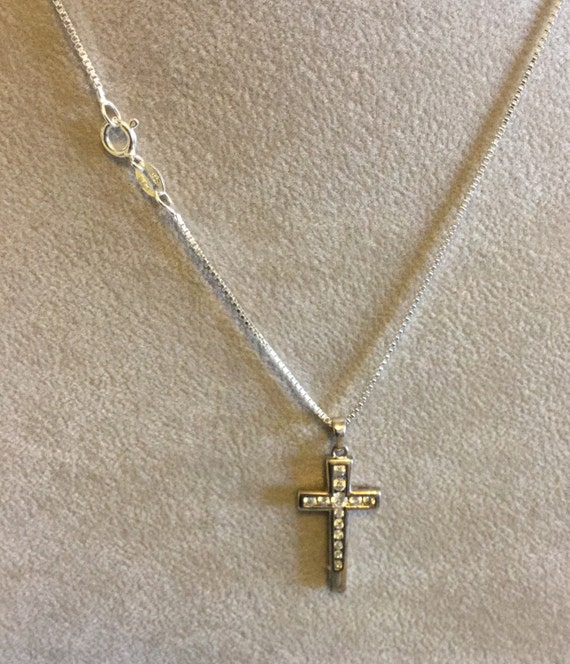 Sterling silver cross, sparkling CZ’s - image 4