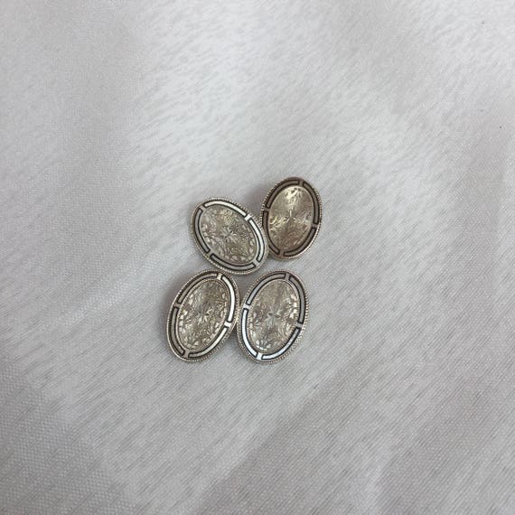 14k gold cuff links, vintage white gold cuff links