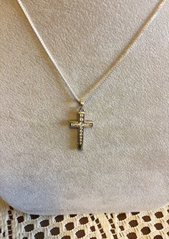 Sterling silver cross, sparkling CZ’s - image 2