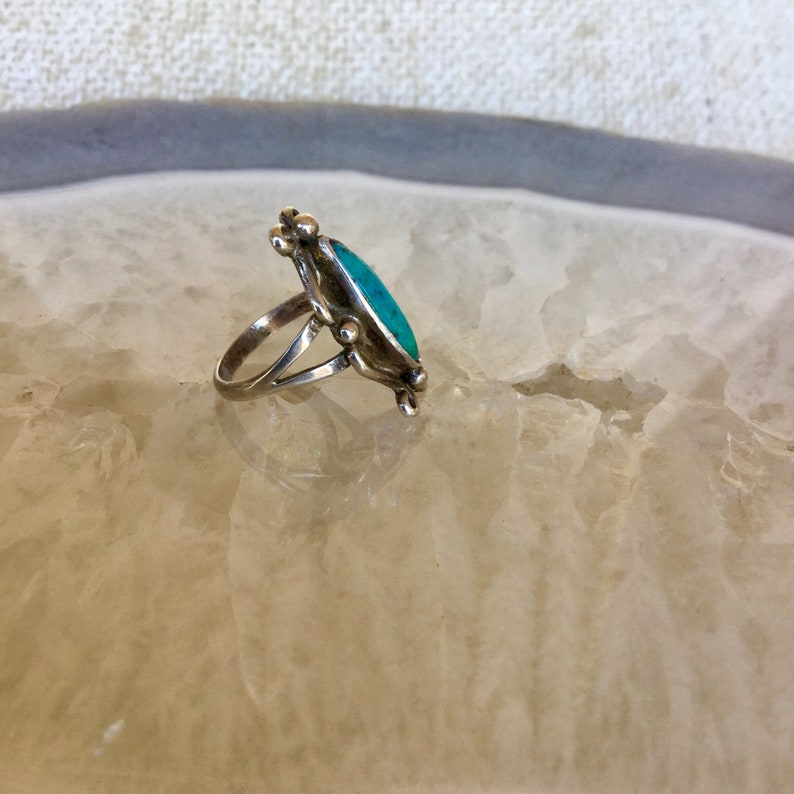 turquoise and Sterling Silver Native American ring Turquoise southwest ring