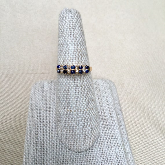 Sapphire and diamond ring, 14k gold, September bir