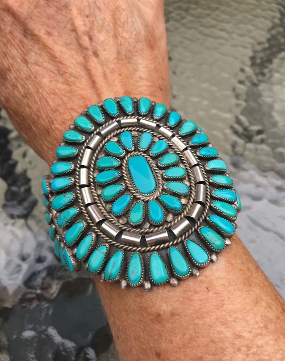 Navajo turquoise Sterling Silver bracelet, Wilson… - image 1