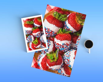 Strawberry Photograph Jigsaw Puzzle: Red, White, and Blue Sprinkles