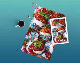 Poly Art Strawberry Jigsaw Puzzle: Colorful Sprinkles, Custom Made
