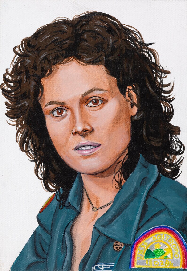 Sigourney Weaver in Alien Original Acrylic Painting