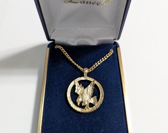 Colar com pingente de águia americana e corrente fria de 18&quot; da marca Sir Lancelot Jewelry