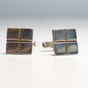 Vintage Sterling Cowboy Western 925 Sterling Silver Square Cross Cufflinks Solid Sterling Silver Men&#39;s Cufflinks Square 17 Grams 3/4 inch