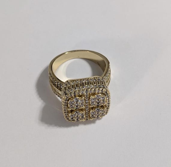 Moissanite Statement Ring, Gold Vermeil over Ster… - image 6