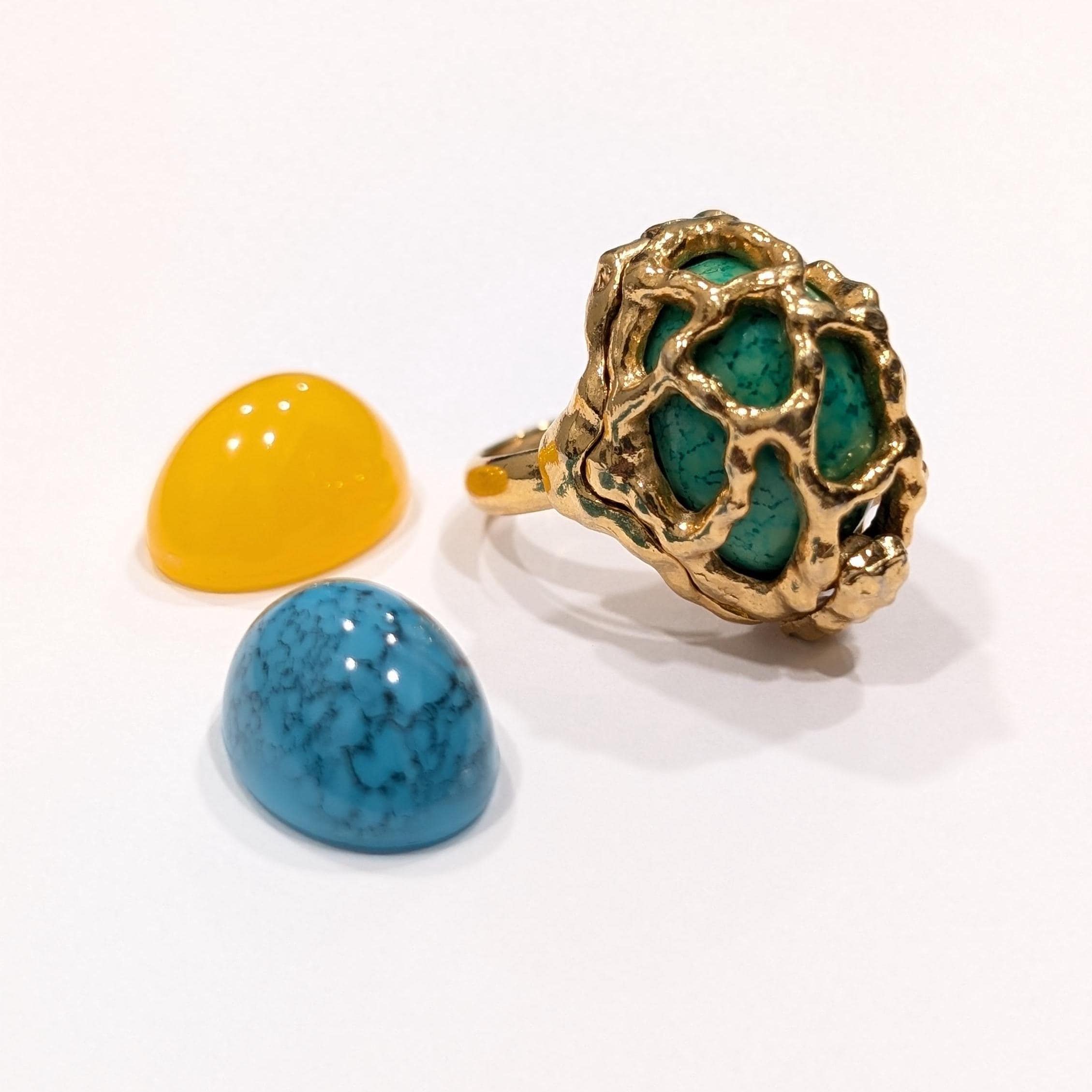 Crown Trifari Collectors Signed Crown Trifari Cage Ring 3