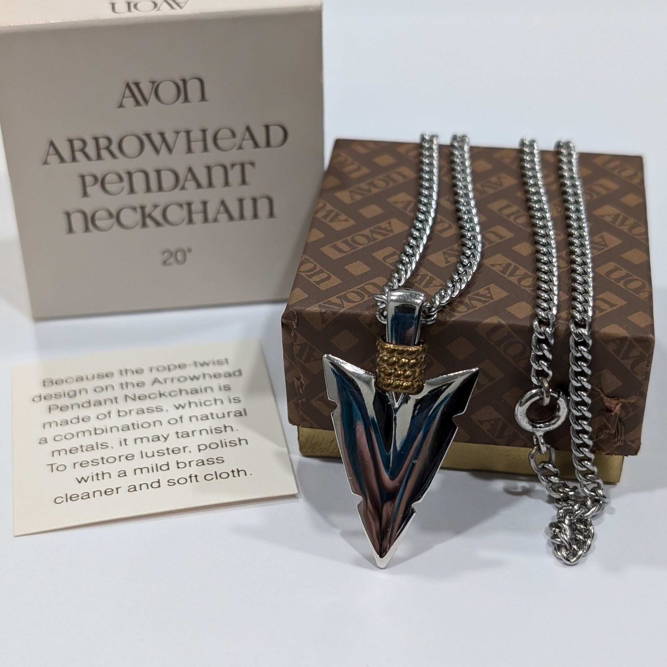 Avon Arrowhead Pendant Neckchain 20 Avon Limited Edition Brass Accent Avon New Old Stock 167 EXCELLENT Etsy Israel