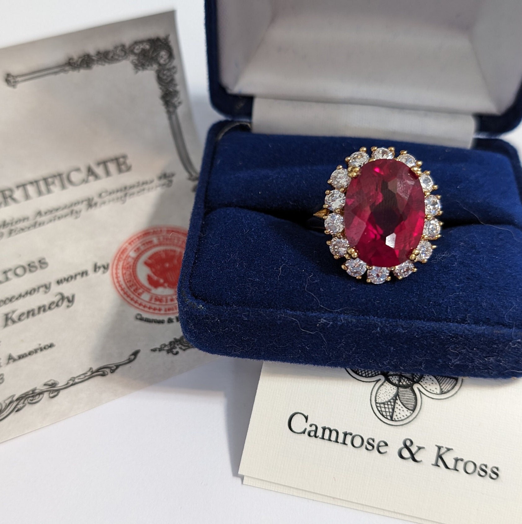 Limited Camrose Kross Vermeil 925 Jacqueline Kennedy JBK Pink Ruby Ring Size 12 Estate Jewelry Marked JBK Gold Over Sterling 925 Ring Etsy