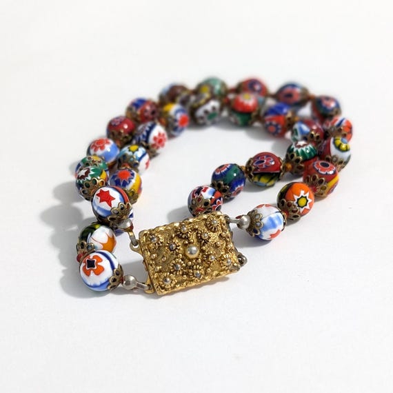 Venetian Murano Moretti Italian Beaded Bracelet Collectible