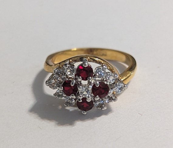 Garnet Birthstone January Ring Victorian Garnet A… - image 1
