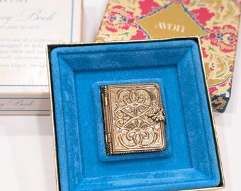 Avon Memory Book Perfume Holder - 1971 Solid Glacé New Old Stock 54 Years Old