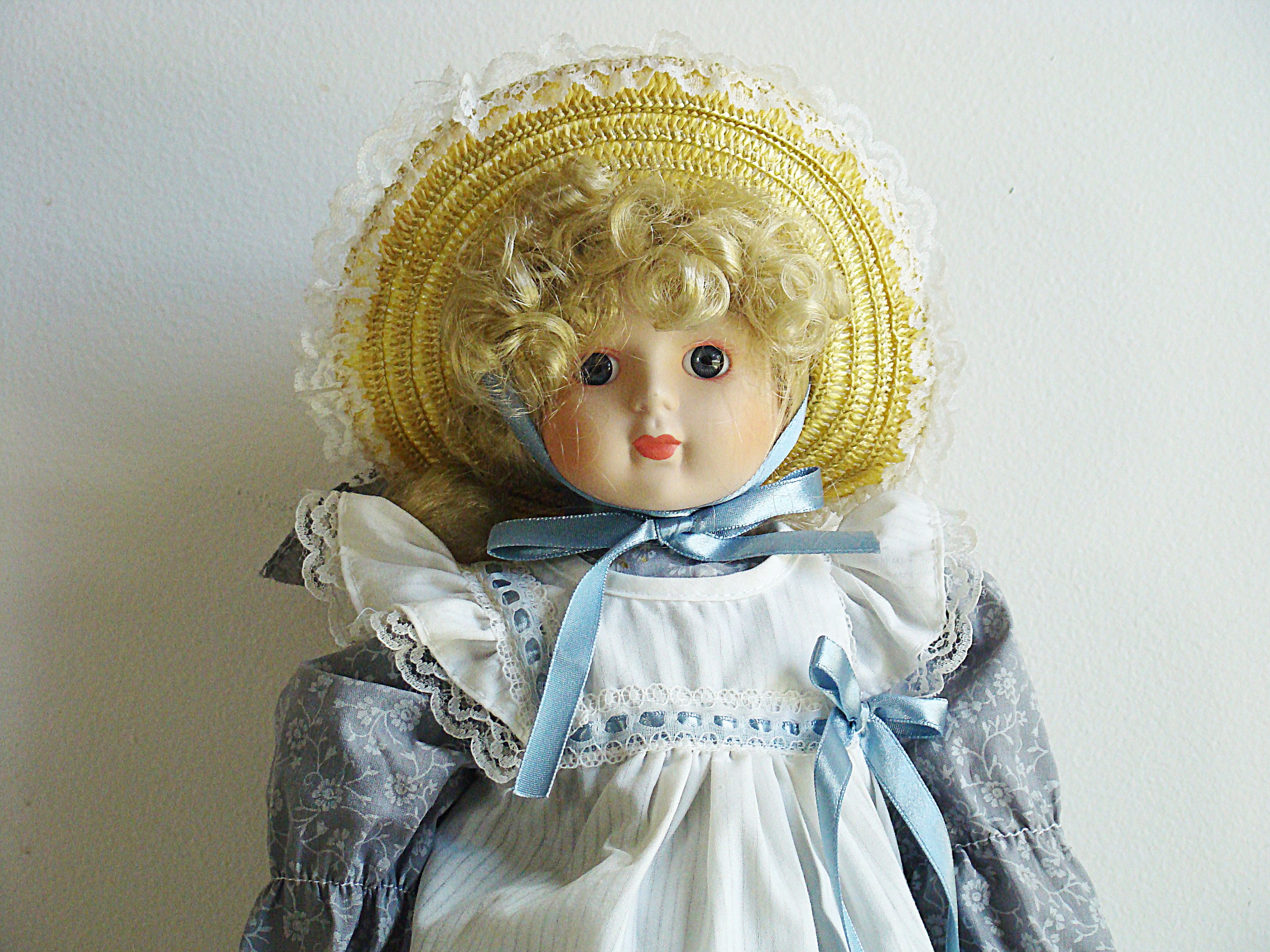Vintage Collectible Country Girl Porcelain Doll Porcelain Etsy