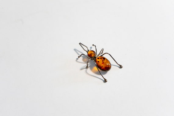 Vintage Baltic Amber Spider Genuine Baltic Cognac… - image 3