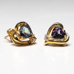 10K Yellow Gold Mystic Topaz Earrings X9125 Etsy