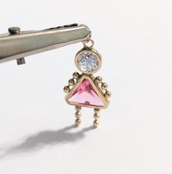 14k Gold Little Girl Birthstone Charm Silver N Style 14k Gold 11mm