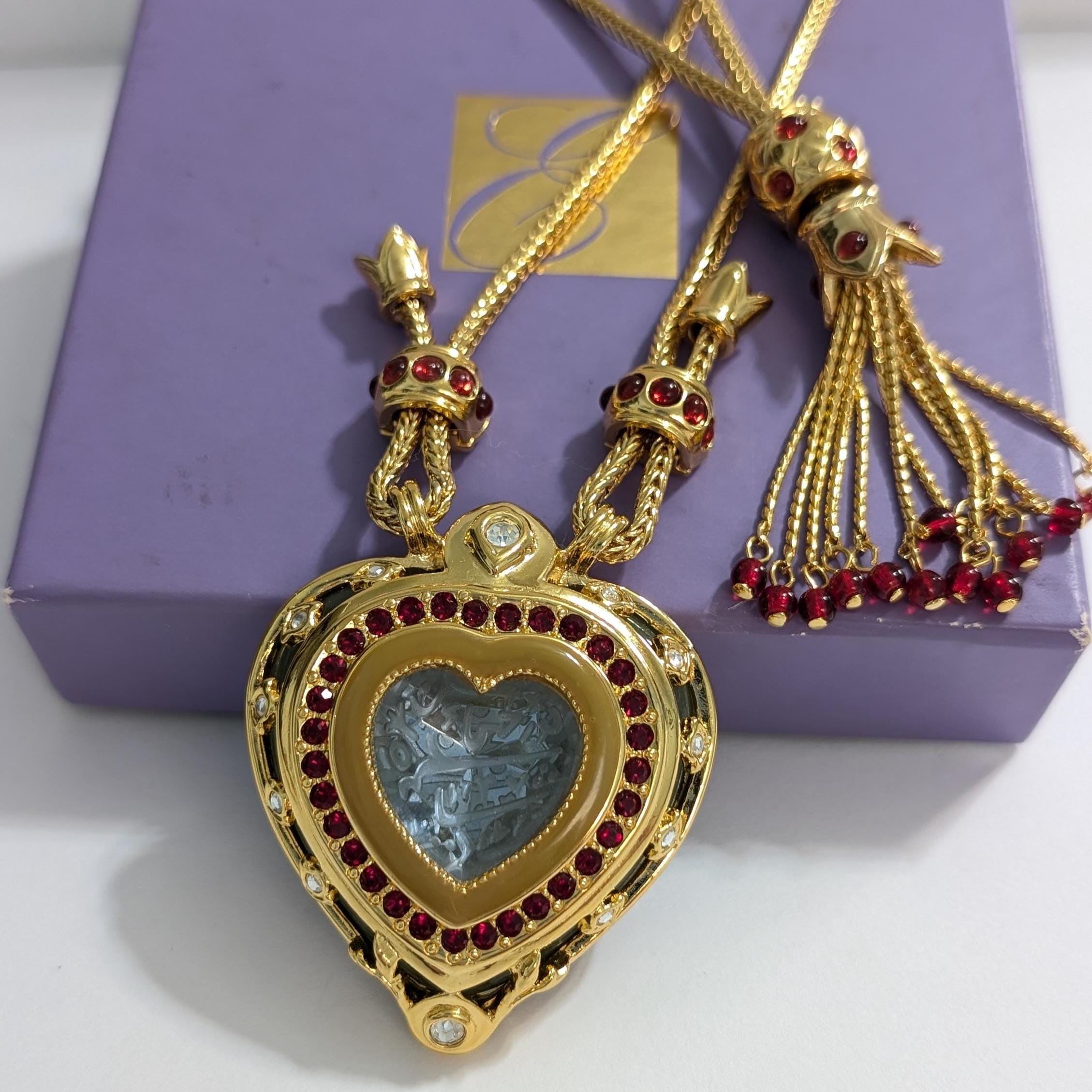 Elizabeth Taylor Avon Necklace: Shah Jahan Heart, Ruby Red
