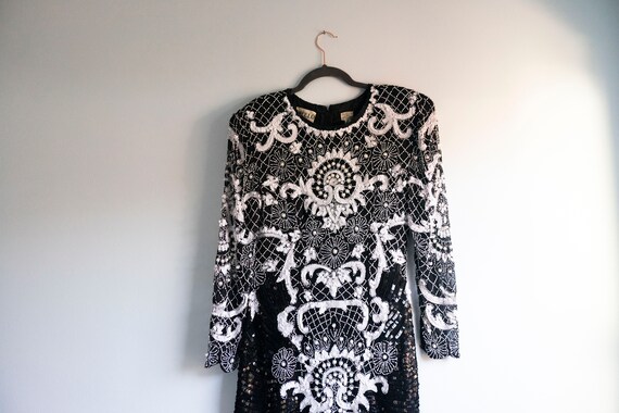 swee lo sequin dress 1970s LUXE BOHEMIAN Silk Chiffon Sequin Dress by SWEE LO / OS Xtabay Vintage