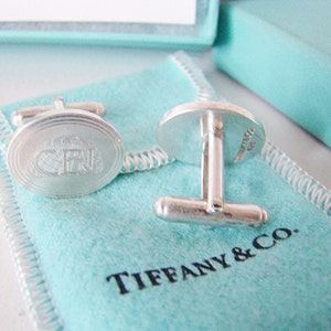 Tiffany & Co Sterling Silver Cuff links Vintage AUTHENTIC Monogrammed CBI Luxury Accessories