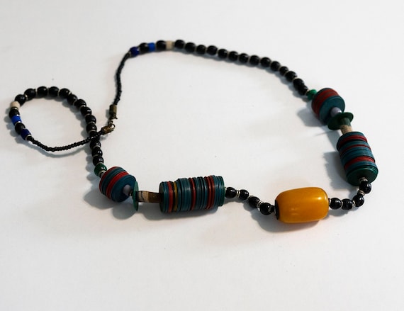 Old African Trade Beads Berber Necklace Traditional Copal Butterscotch Bead  Tribal Jewelry