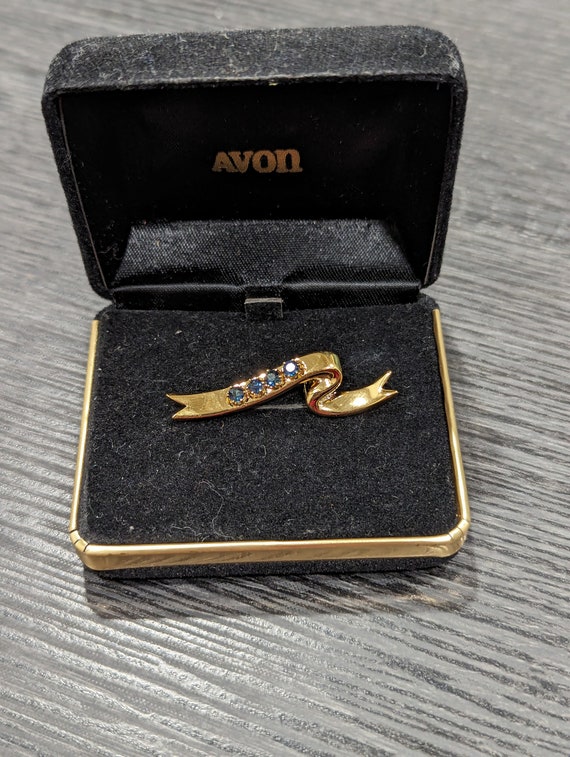 Avon Award Presidents Club Sapphire Ribbon Pin 19… - image 5
