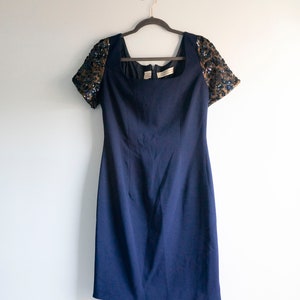nite line vintage dress Vintage Nite Line Sequin Black Beaded Dress Silk 4