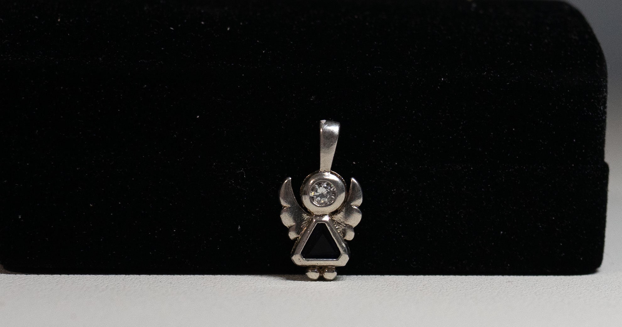 Materia Pendentif ange pour enfant avec pierres de naissance - Argent