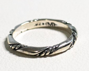 Vintage Sterling Silver Simple Rope Band Ring, Size M 6 1/4 Every day Jewelry  Braid ring, Braided ring, Friendship ring, Marked