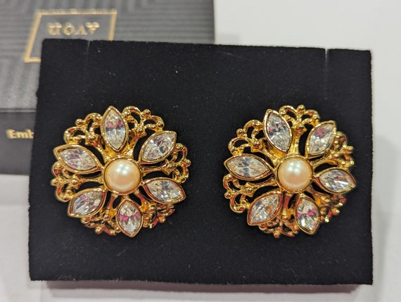 Crystal Avon Earrings Very Rare Avon Embellished … - image 7