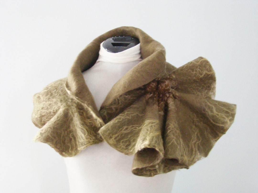 Sciarpa di lana Colletto in lana e seta infeltrita Costume da