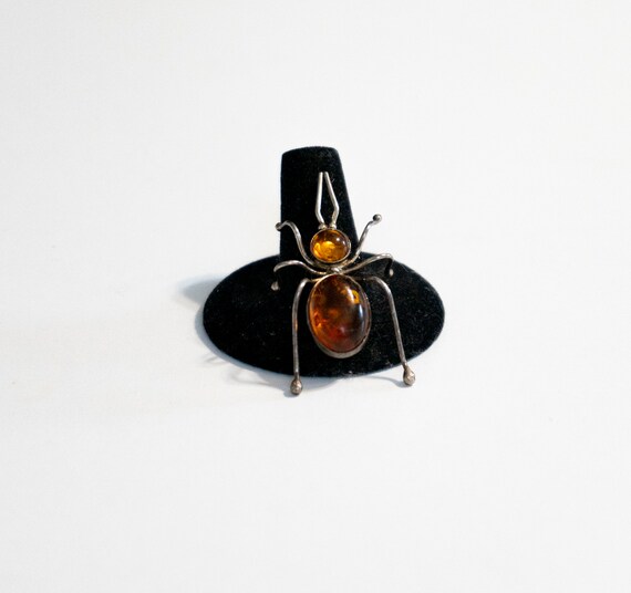 Vintage Baltic Amber Spider Genuine Baltic Cognac… - image 2