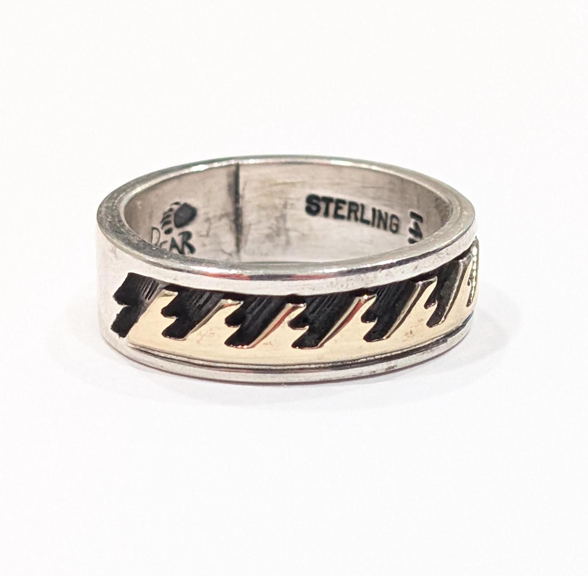 ナバホ インディアンジュエリー BEAR刻印 シルバー×14K リング ゴールド