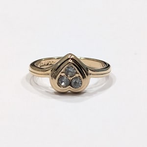Avon Vintage Pave’ Heart Pinky Ring Size 4 Love Ring Avon Fashion Jewelry Avon Old Stock 1985 Excellent